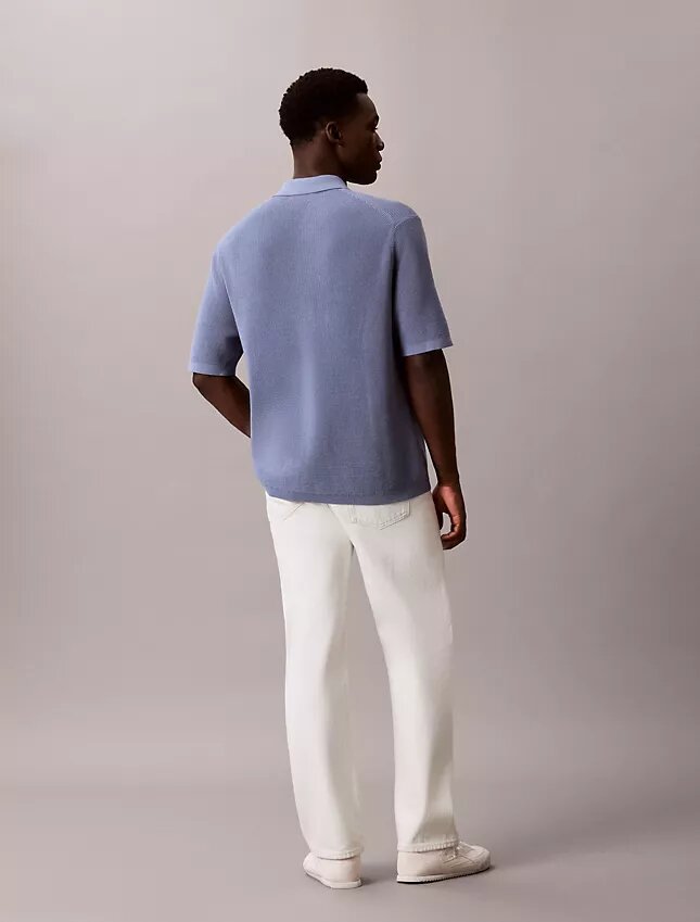 Polo-Pullover aus Waffelpiqué Polo-Pullover aus Waffelpiqué