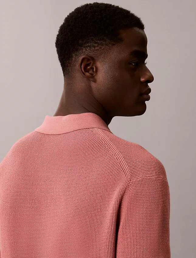 Polo-Pullover aus Waffelpiqué Polo-Pullover aus Waffelpiqué