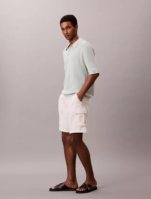 Polo-Pullover aus Waffelpiqué Polo-Pullover aus Waffelpiqué