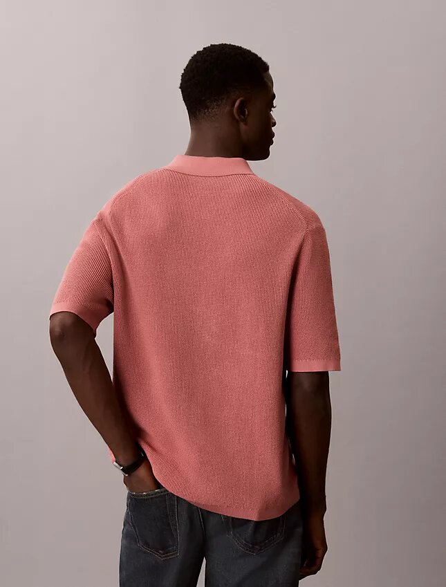 Polo-Pullover aus Waffelpiqué Polo-Pullover aus Waffelpiqué