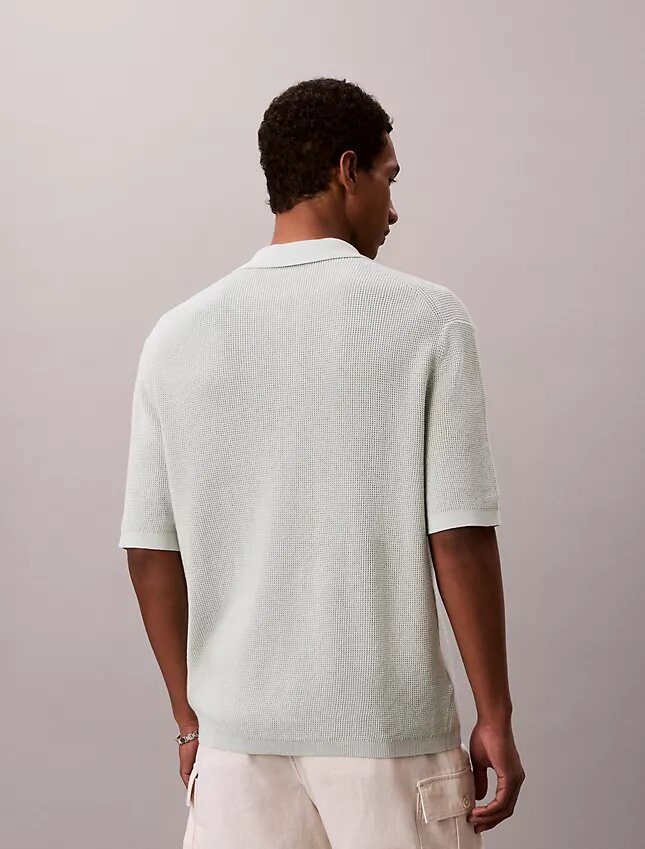 Polo-Pullover aus Waffelpiqué Polo-Pullover aus Waffelpiqué