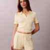 Polo-T-Shirt aus glatter Baumwollrippe Polo-T-Shirt aus glatter Baumwollrippe