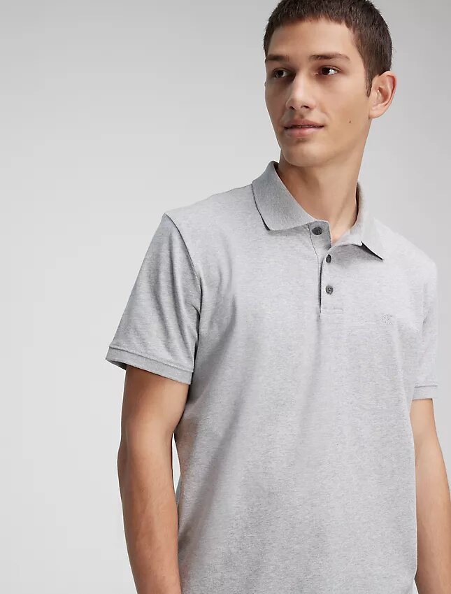 Polohemd aus glatter Baumwollmischung Polohemd aus glatter Baumwollmischung