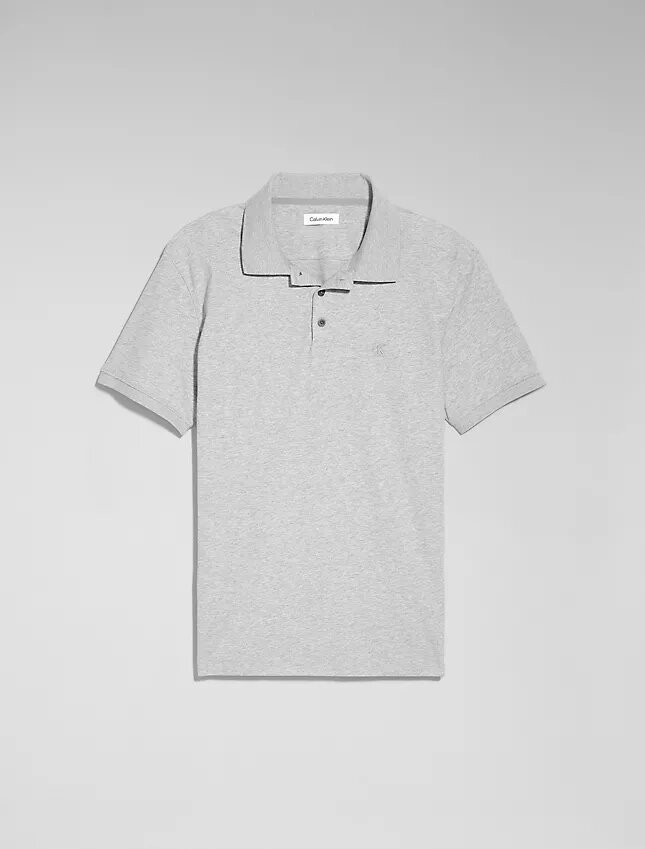 Polohemd aus glatter Baumwollmischung Polohemd aus glatter Baumwollmischung