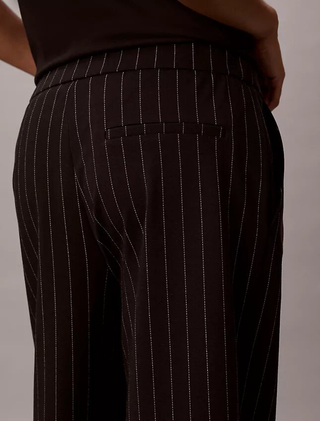 Ponte-Streifen-Hose mit weitem Bein Ponte-Streifen-Hose mit weitem Bein