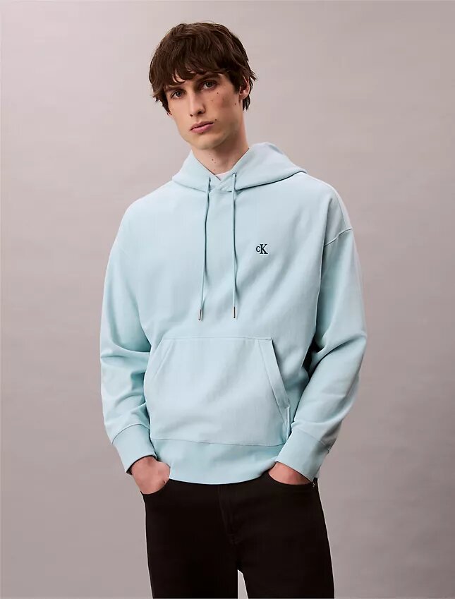 Premium-Frottee-Hoodie mit Monogram in lockerer Passform Premium-Frottee-Hoodie mit Monogram in lockerer Passform