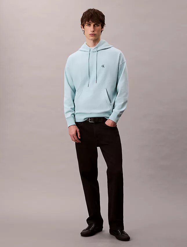 Premium-Frottee-Hoodie mit Monogram in lockerer Passform Premium-Frottee-Hoodie mit Monogram in lockerer Passform