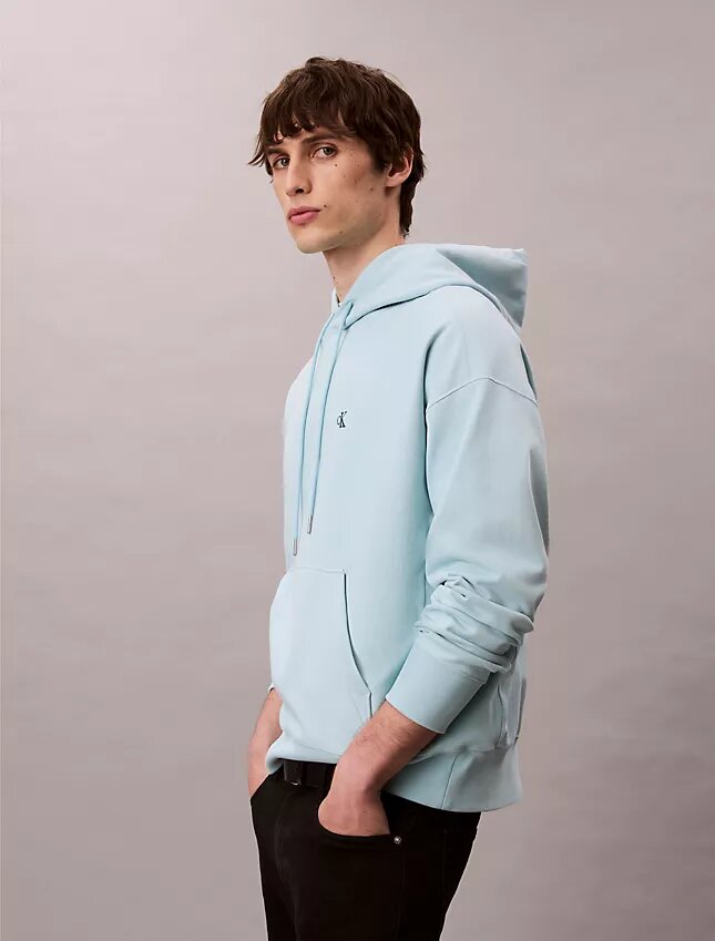 Premium-Frottee-Hoodie mit Monogram in lockerer Passform Premium-Frottee-Hoodie mit Monogram in lockerer Passform