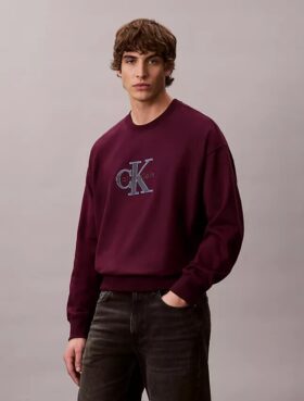 Premium-Frottee-Sweatshirt „Monologo“ in lockerer Passform Premium-Frottee-Sweatshirt „Monologo“ in lockerer Passform