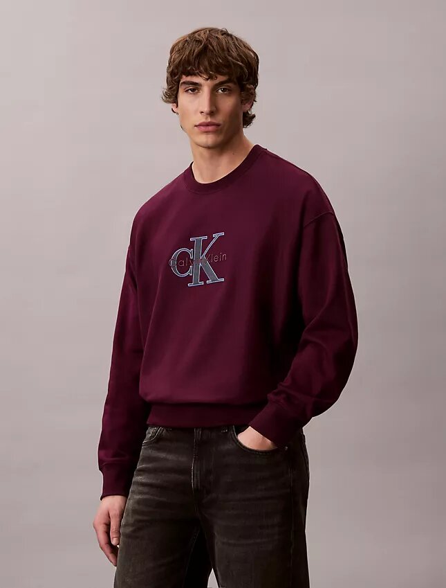Premium-Frottee-Sweatshirt „Monologo“ in lockerer Passform Premium-Frottee-Sweatshirt „Monologo“ in lockerer Passform