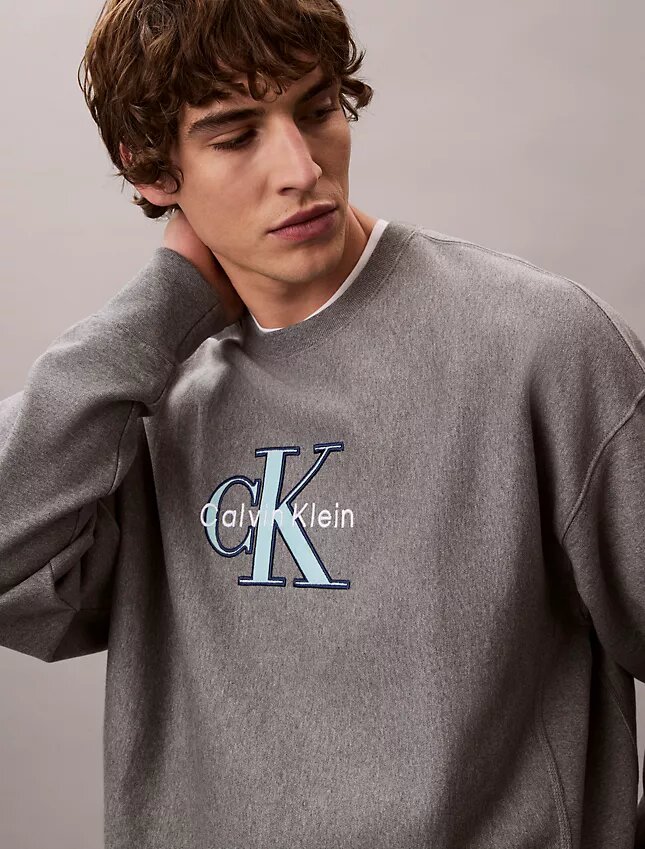 Premium-Frottee-Sweatshirt „Monologo“ in lockerer Passform Premium-Frottee-Sweatshirt „Monologo“ in lockerer Passform