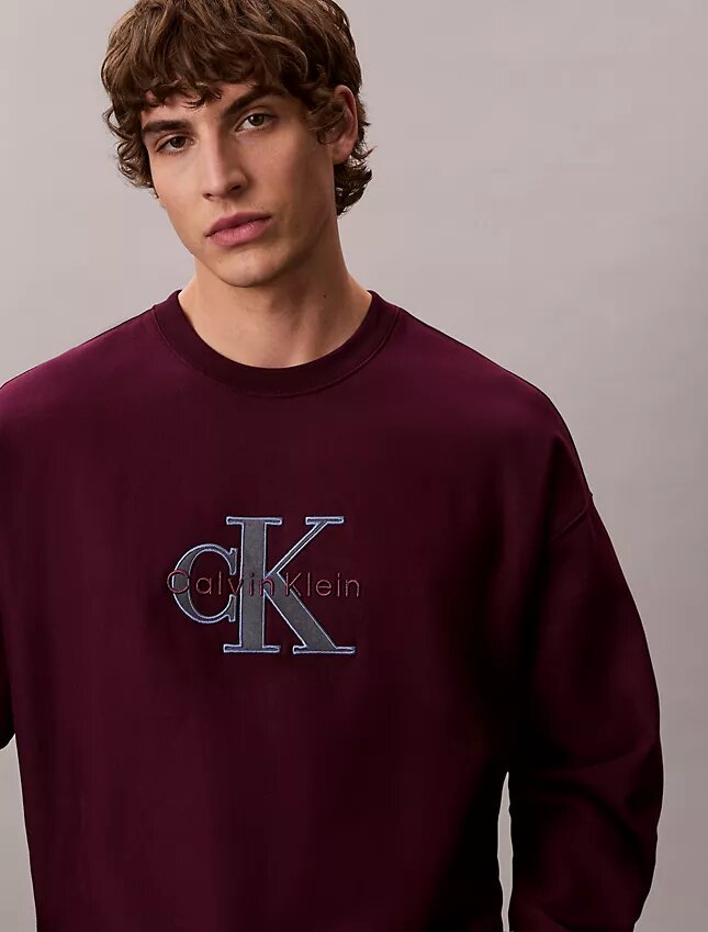 Premium-Frottee-Sweatshirt „Monologo“ in lockerer Passform Premium-Frottee-Sweatshirt „Monologo“ in lockerer Passform