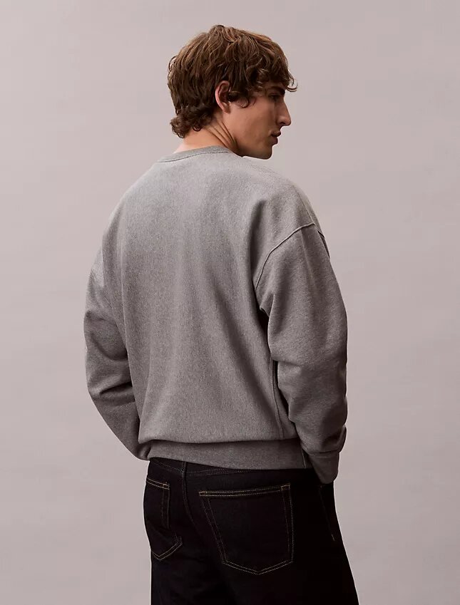 Premium-Frottee-Sweatshirt „Monologo“ in lockerer Passform Premium-Frottee-Sweatshirt „Monologo“ in lockerer Passform