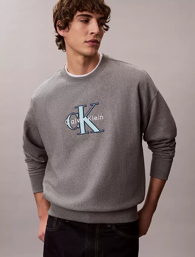 Premium-Frottee-Sweatshirt „Monologo“ in lockerer Passform Premium-Frottee-Sweatshirt „Monologo“ in lockerer Passform