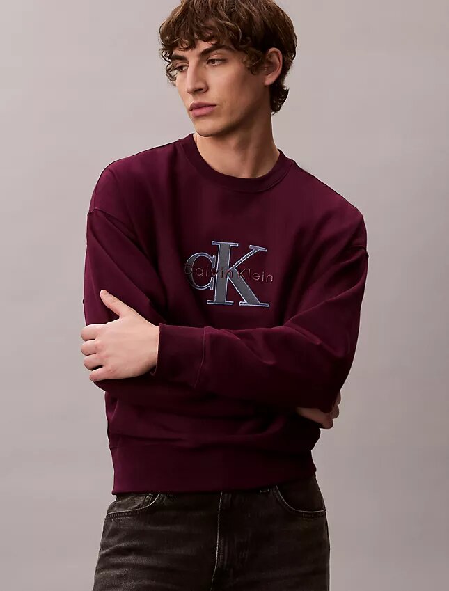 Premium-Frottee-Sweatshirt „Monologo“ in lockerer Passform Premium-Frottee-Sweatshirt „Monologo“ in lockerer Passform