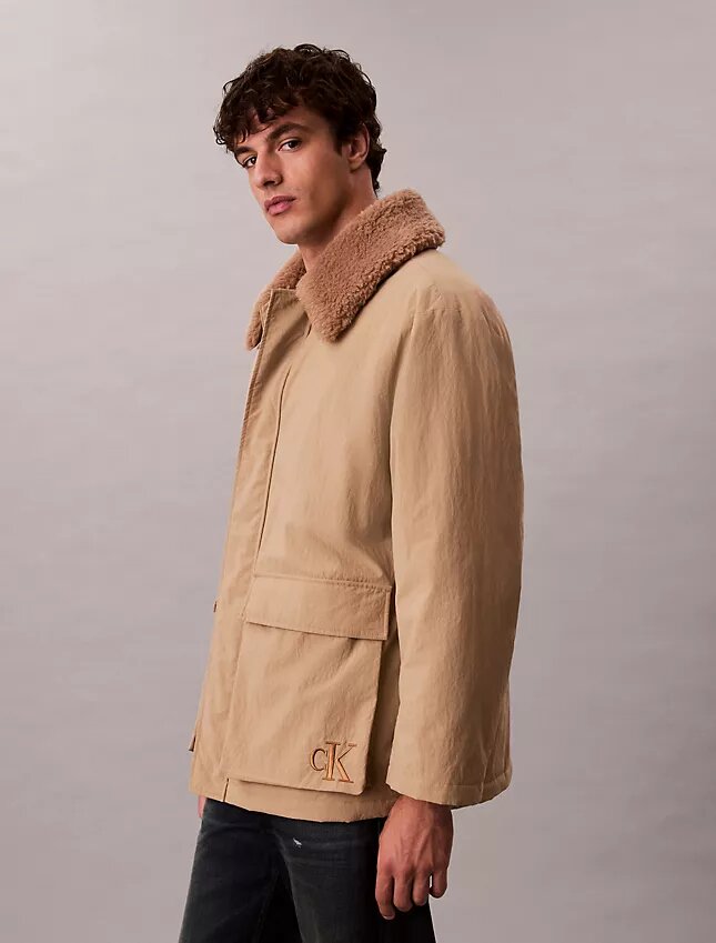 Puffer-Car-Coat mit Sherpa-Kragen Puffer-Car-Coat mit Sherpa-Kragen