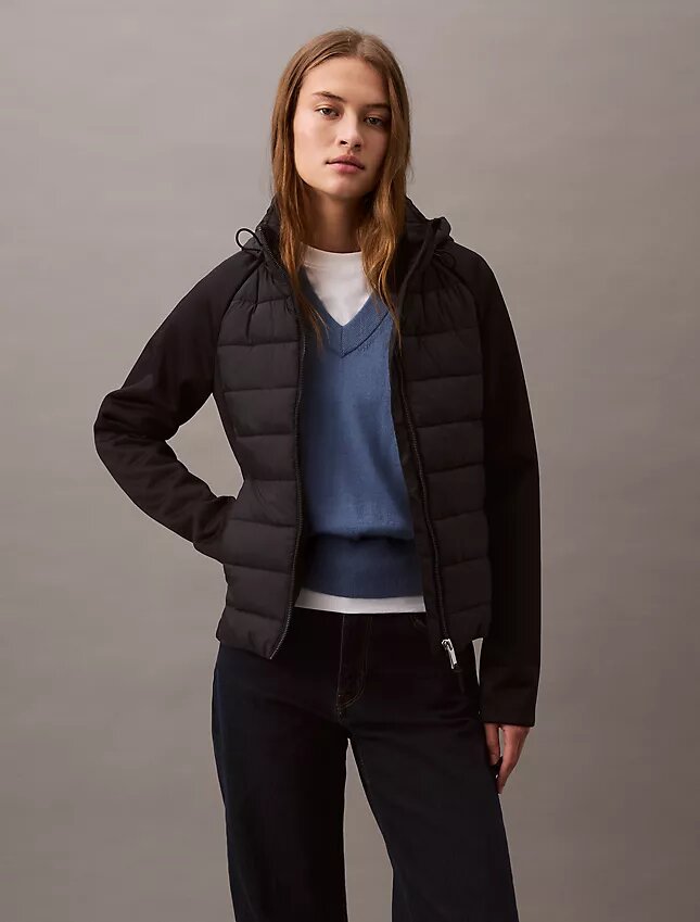 Pufferjacke aus verschiedenen Materialien Pufferjacke aus verschiedenen Materialien