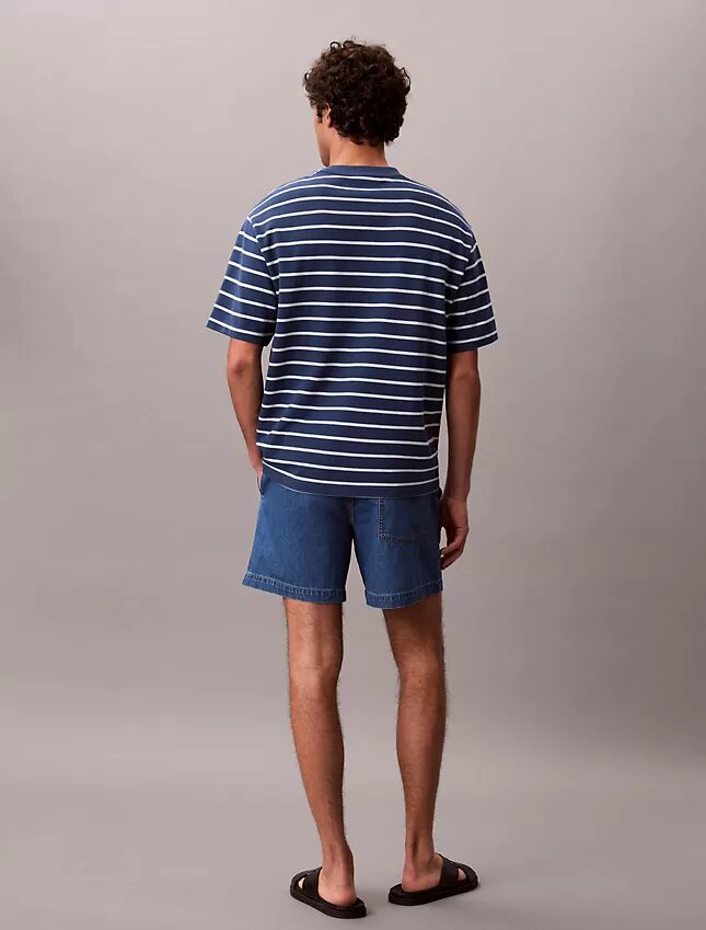 Pull-On-Shorts aus Denim-Leinen-Mischung Pull-On-Shorts aus Denim-Leinen-Mischung