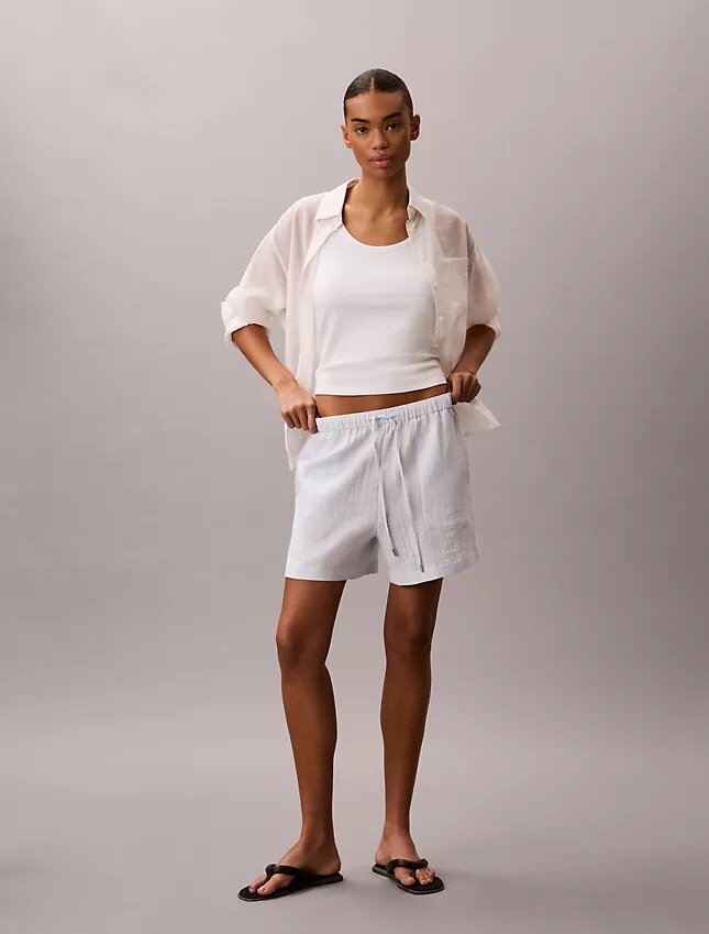 Pull-On-Shorts aus doppelter Gaze Pull-On-Shorts aus doppelter Gaze