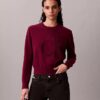 Pullover mit Monogram aus glatter Baumwollchenille Pullover mit Monogram aus glatter Baumwollchenille