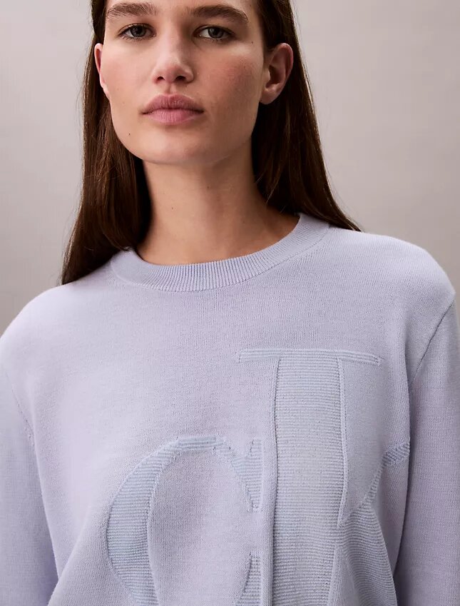 Pullover mit Monogram aus glatter Baumwollchenille Pullover mit Monogram aus glatter Baumwollchenille