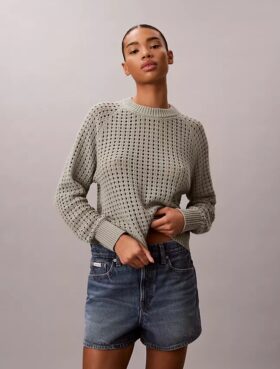 Pullover mit offenem Strickmuster