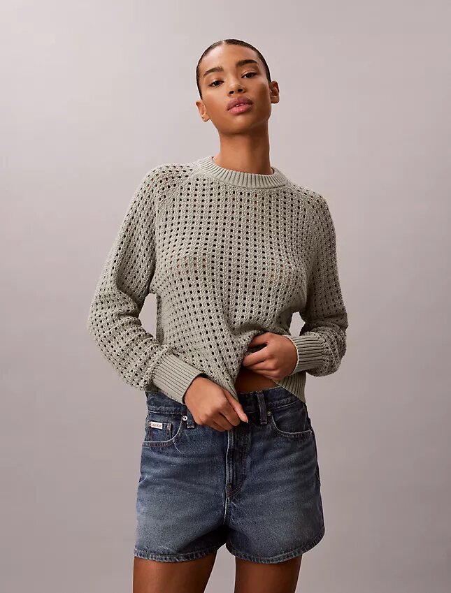 Pullover mit offenem Strickmuster Pullover mit offenem Strickmuster