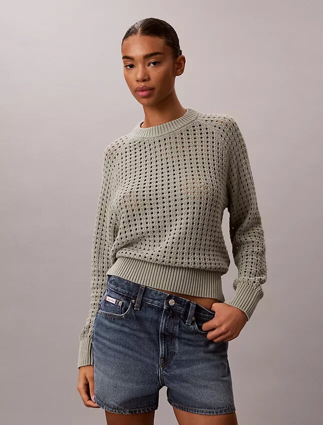 Pullover mit offenem Strickmuster Pullover mit offenem Strickmuster