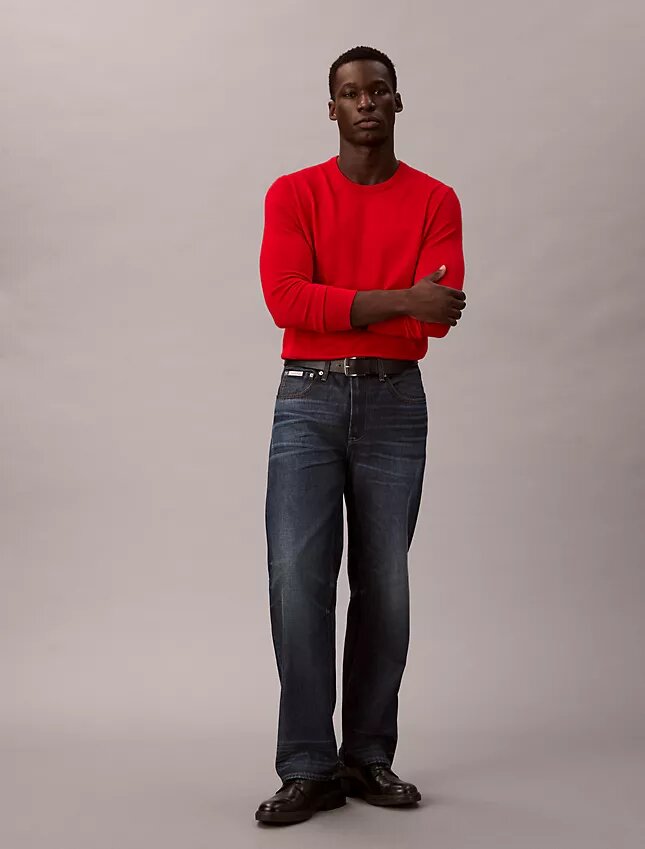 Pullover mit Rundhalsausschnitt aus extrafeiner Merinomischung Pullover mit Rundhalsausschnitt aus extrafeiner Merinomischung