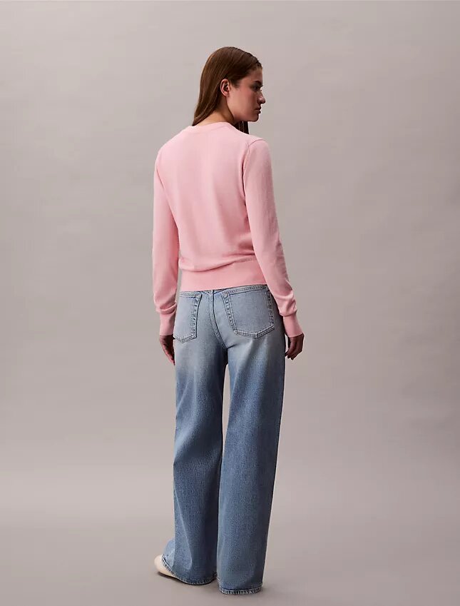 Pullover mit Rundhalsausschnitt aus extrafeiner Merinomischung Pullover mit Rundhalsausschnitt aus extrafeiner Merinomischung