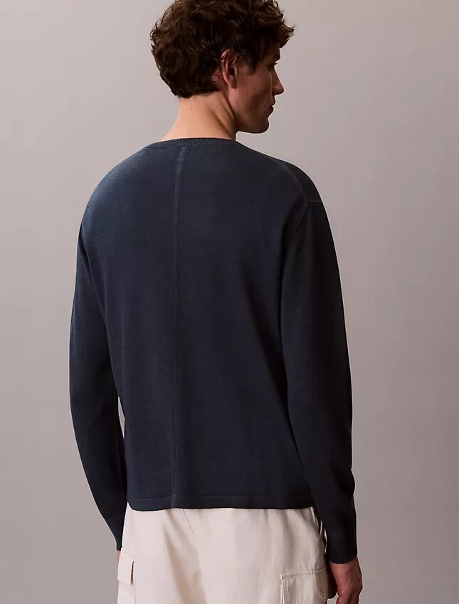 Pullover mit Rundhalsausschnitt aus Leinenmischung Pullover mit Rundhalsausschnitt aus Leinenmischung
