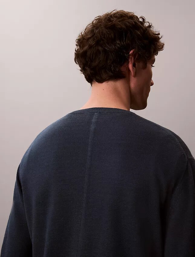 Pullover mit Rundhalsausschnitt aus Leinenmischung Pullover mit Rundhalsausschnitt aus Leinenmischung