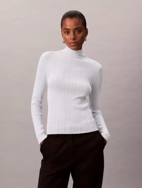 Pullover mit Stehkragen aus Viskosemischung