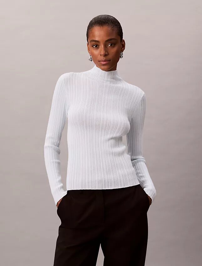 Pullover mit Stehkragen aus Viskosemischung Pullover mit Stehkragen aus Viskosemischung