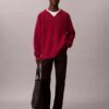 Pullover mit V-Ausschnitt aus Merinowollmischung Pullover mit V-Ausschnitt aus Merinowollmischung