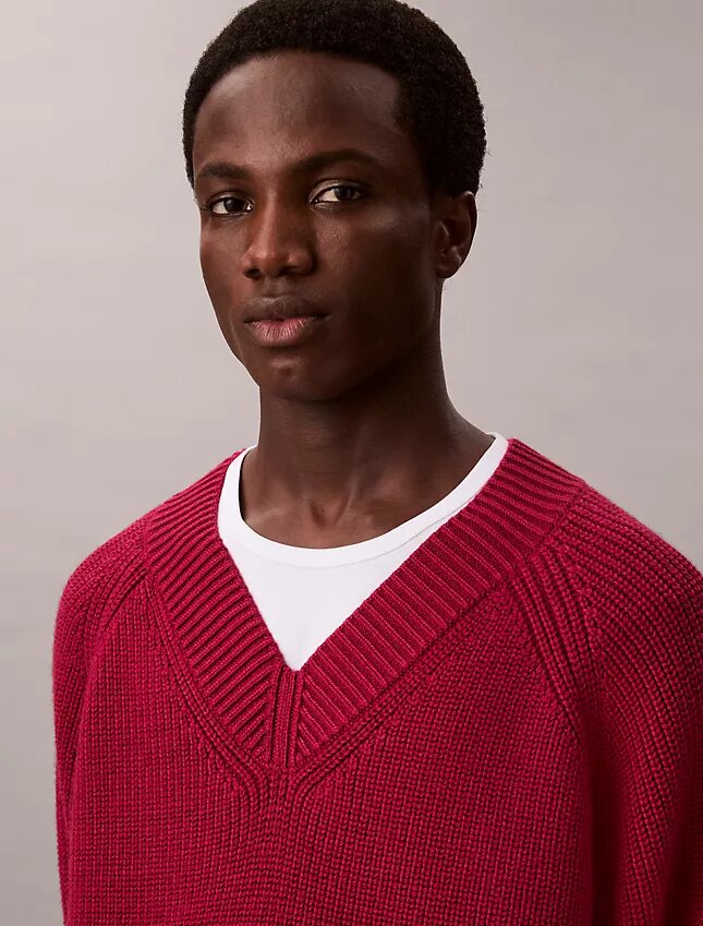 Pullover mit V-Ausschnitt aus Merinowollmischung Pullover mit V-Ausschnitt aus Merinowollmischung