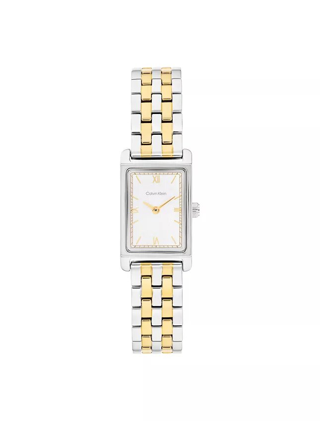 Rechteckige Zifferblatt-Armbanduhr mit Gliederarmband Rechteckige Zifferblatt-Armbanduhr mit Gliederarmband