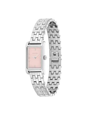 Rechteckige Zifferblatt-Armbanduhr mit Gliederarmband
