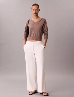 Reisehose aus Stretch-Crêpe