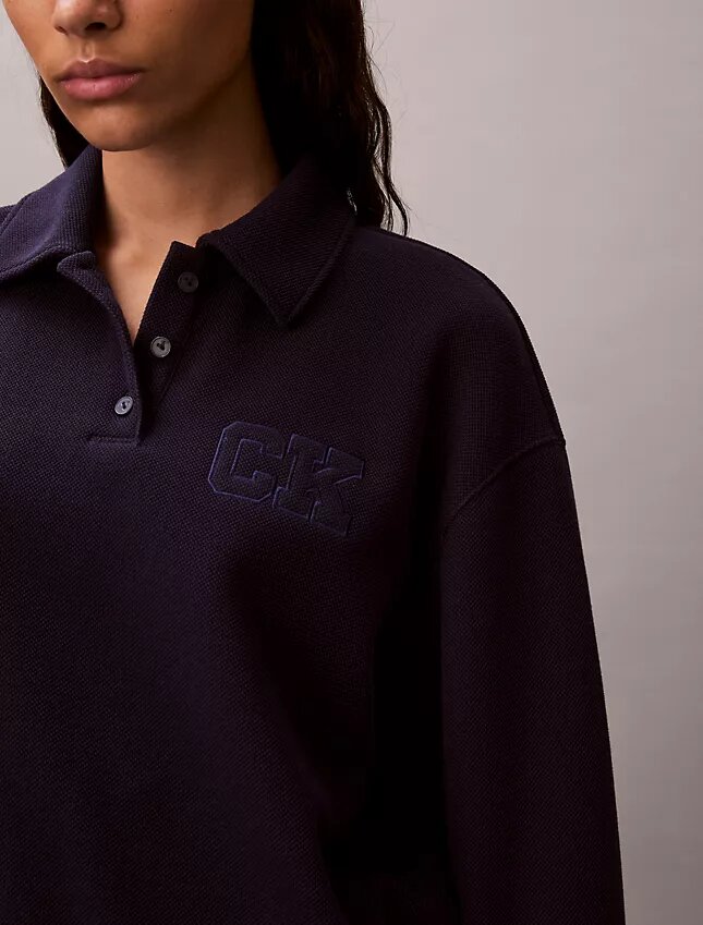 Relaxed CK One Polo Sweatshirt Relaxed CK One Polo Sweatshirt