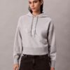 Relaxed-Hoodie mit Pailletten-Monogramm aus Fleece Relaxed-Hoodie mit Pailletten-Monogramm aus Fleece