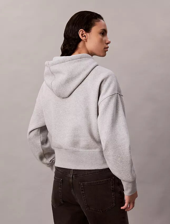 Relaxed-Hoodie mit Pailletten-Monogramm aus Fleece Relaxed-Hoodie mit Pailletten-Monogramm aus Fleece