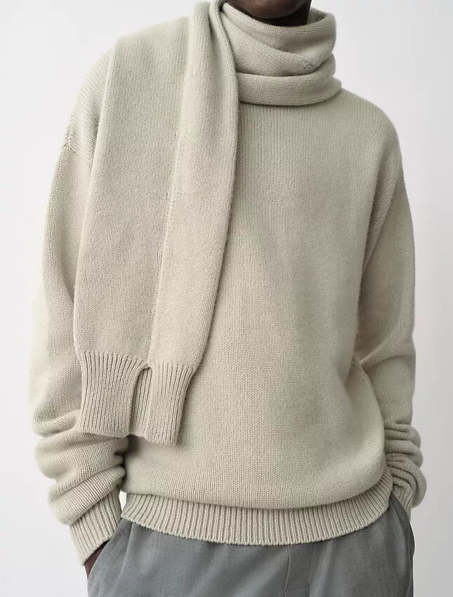Rex-Kaschmir-Pullover mit Ärmelschal Rex-Kaschmir-Pullover mit Ärmelschal