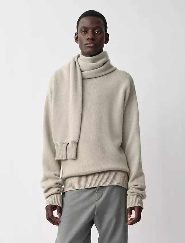 Rex-Kaschmir-Pullover mit Ärmelschal Rex-Kaschmir-Pullover mit Ärmelschal