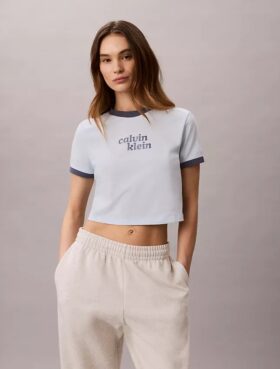 Ringer-T-Shirt mit Logo-Grafik
