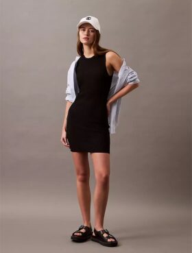 Ripp-Minikleid ohne Ärmel