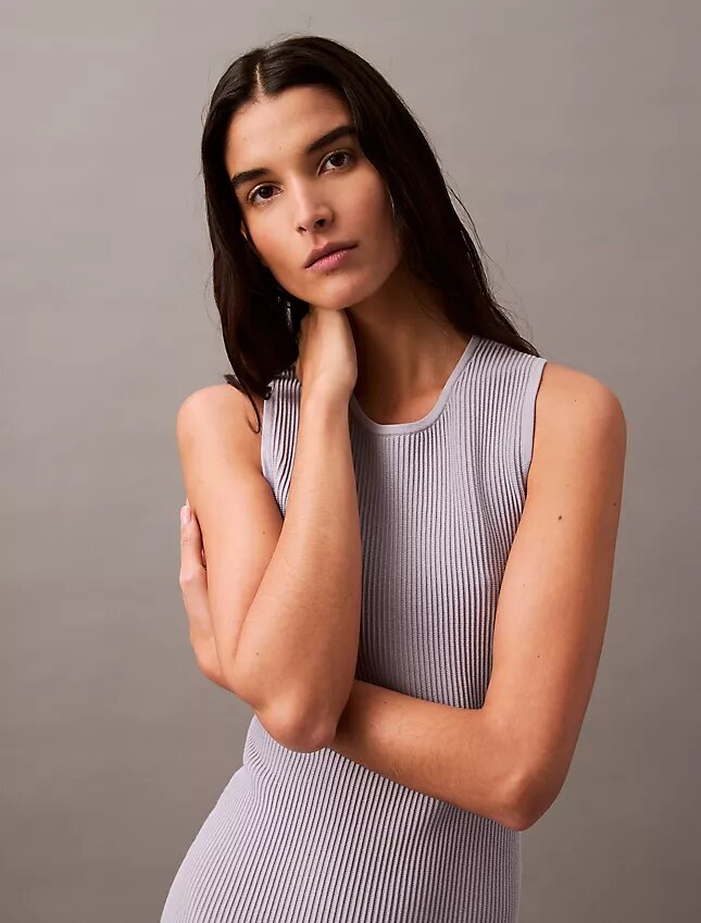 Ripp-Minikleid ohne Ärmel Ripp-Minikleid ohne Ärmel