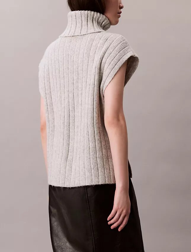 Ripp-Pullover mit lockerer Passform und ohne Ärmel Ripp-Pullover mit lockerer Passform und ohne Ärmel