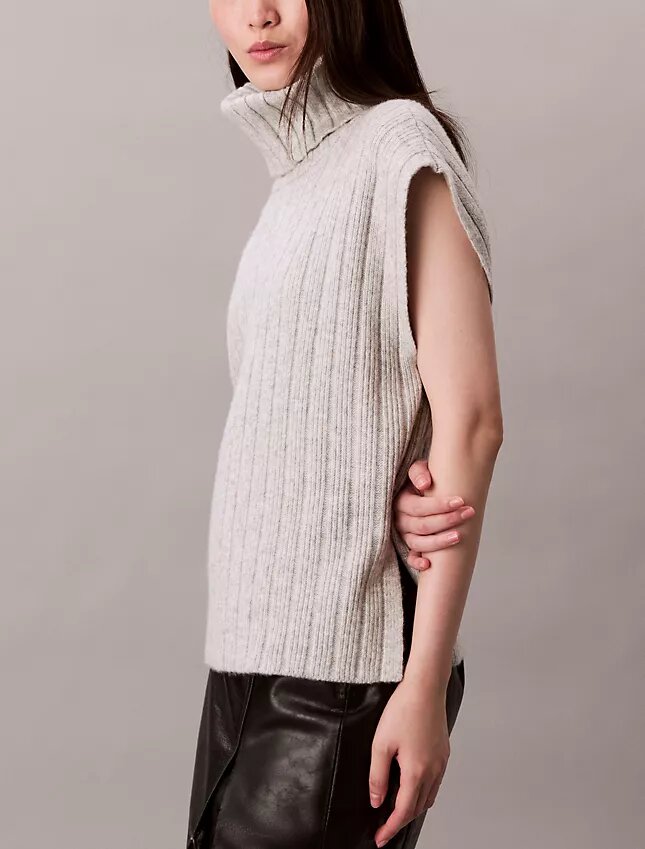 Ripp-Pullover mit lockerer Passform und ohne Ärmel Ripp-Pullover mit lockerer Passform und ohne Ärmel