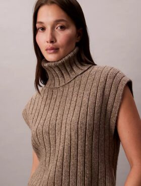 Ripp-Pullover ohne Ärmel